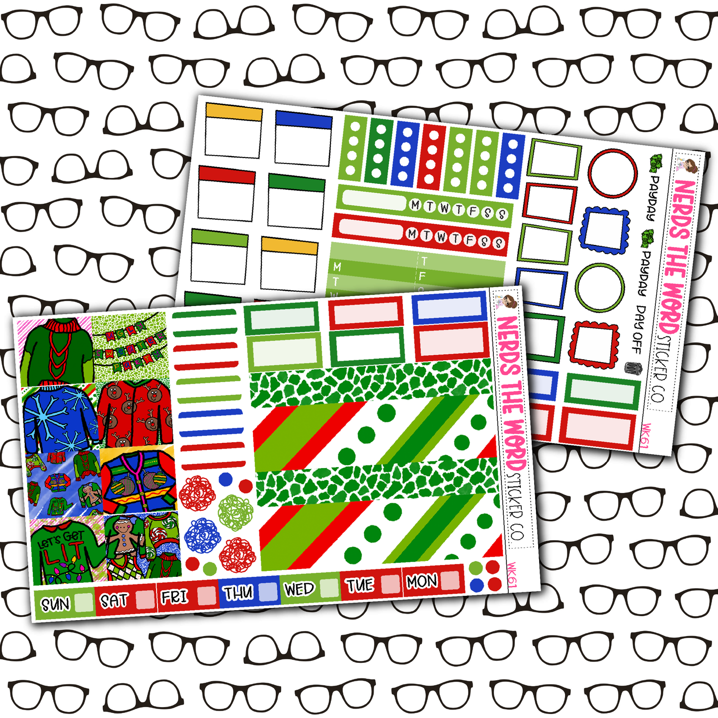 Ugly Sweater Monthly, Weekly and or Journaling Sticker Kit