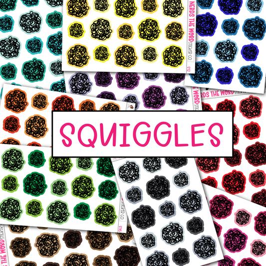 Black Squiggles - Choose Your Color