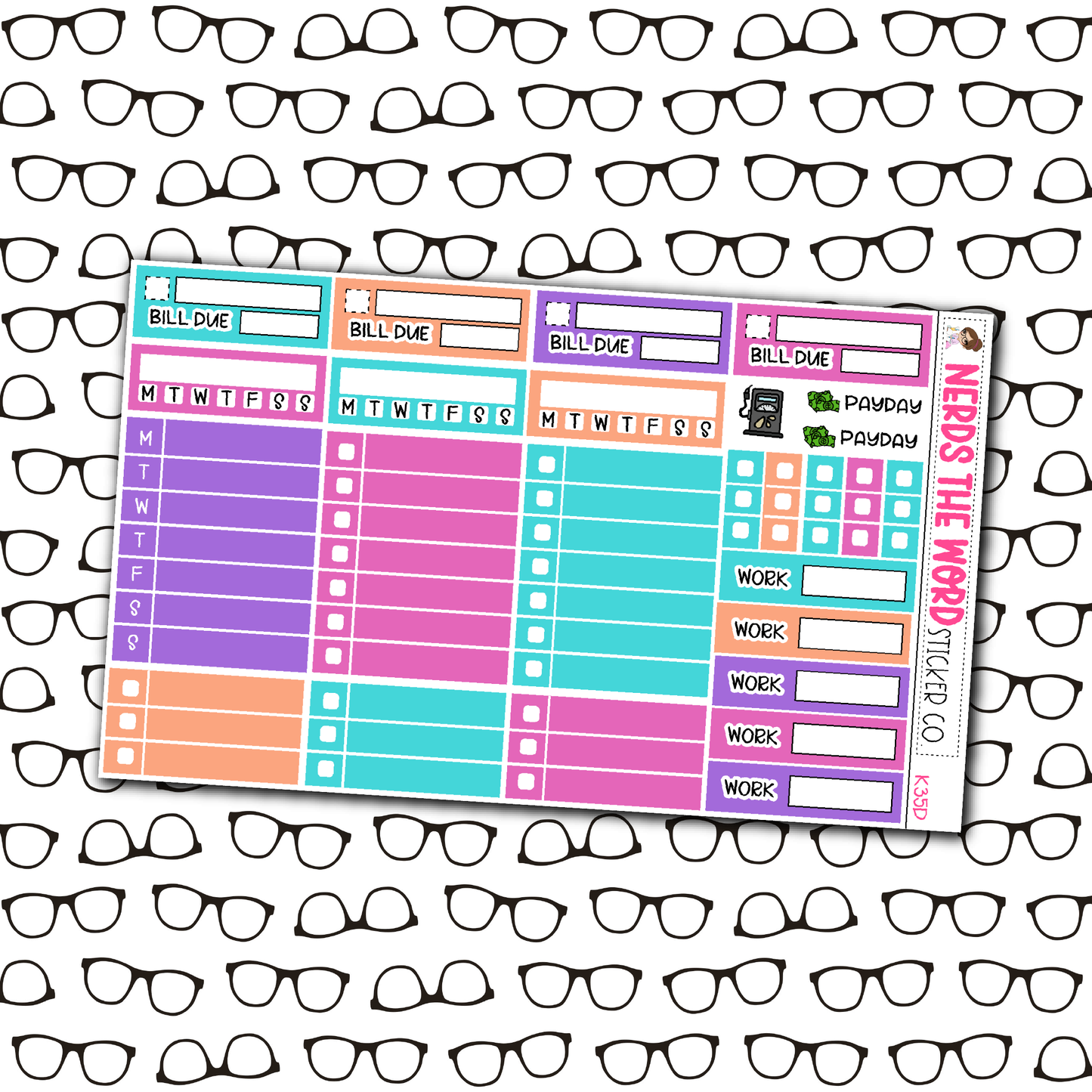 Girly Birthday Monthly, Weekly and or Journaling Sticker Kit