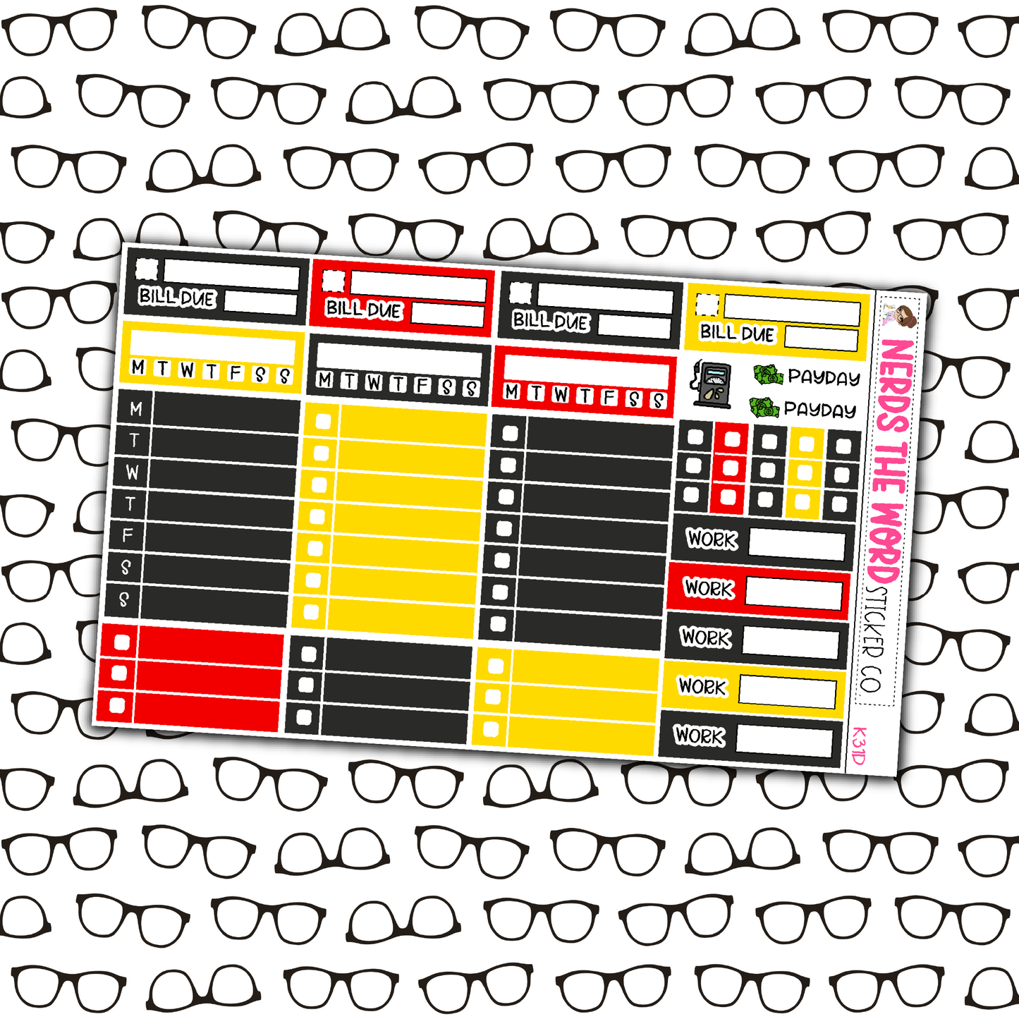 Faces Monthly, Weekly and or Journaling Sticker Kit