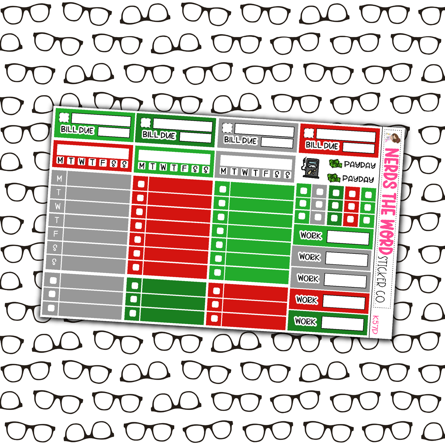 Hippo for Christmas Monthly, Weekly and or Journaling Sticker Kit