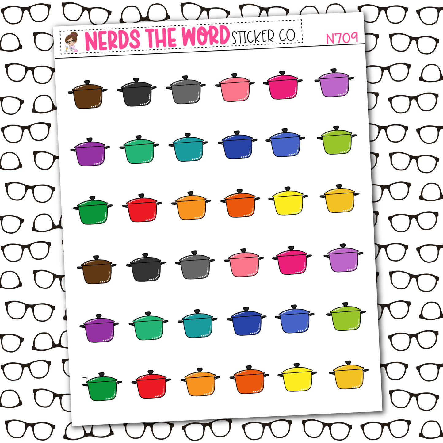 Dutch Oven Icon Sticker Sheet