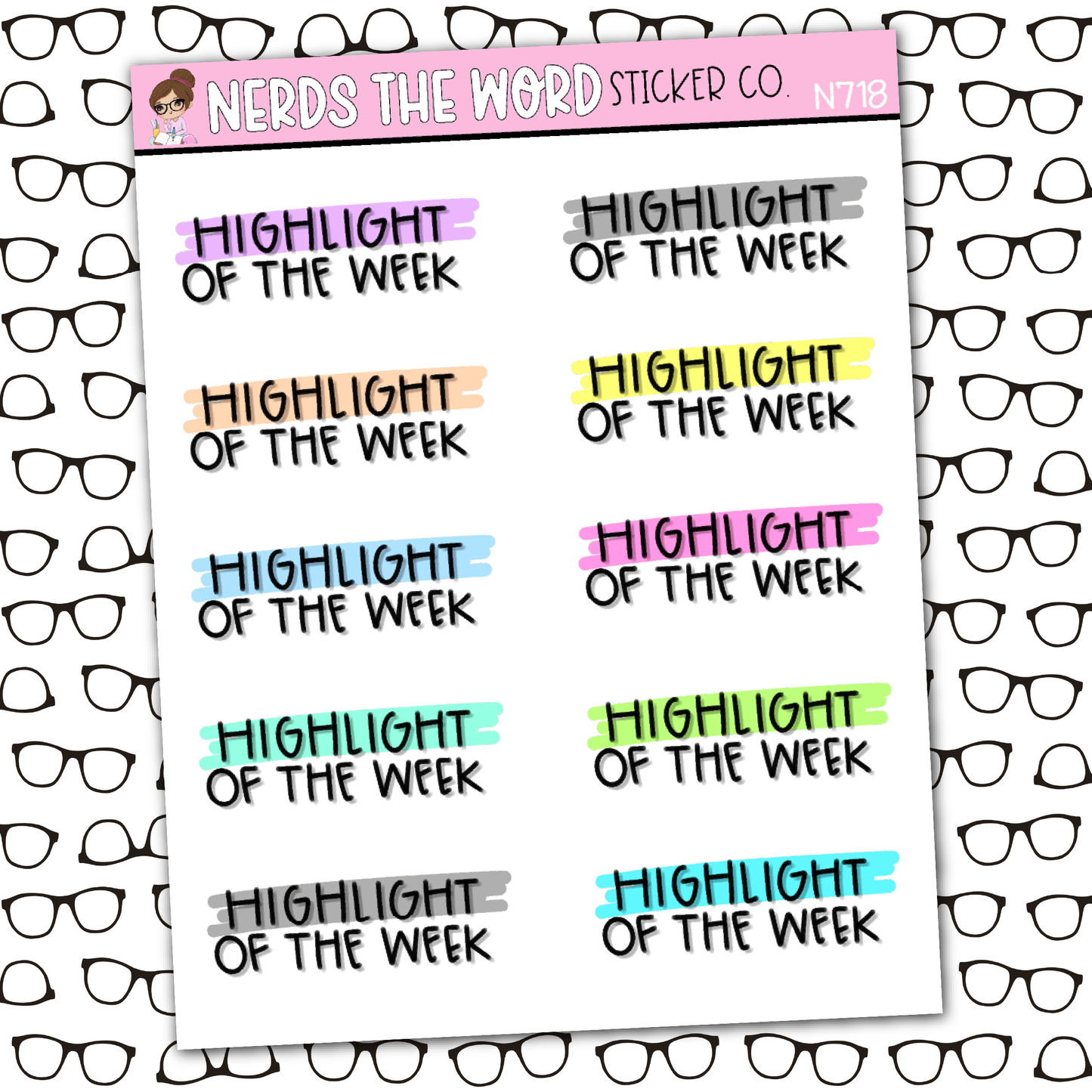 Highlight of the Week Sticker Sheet