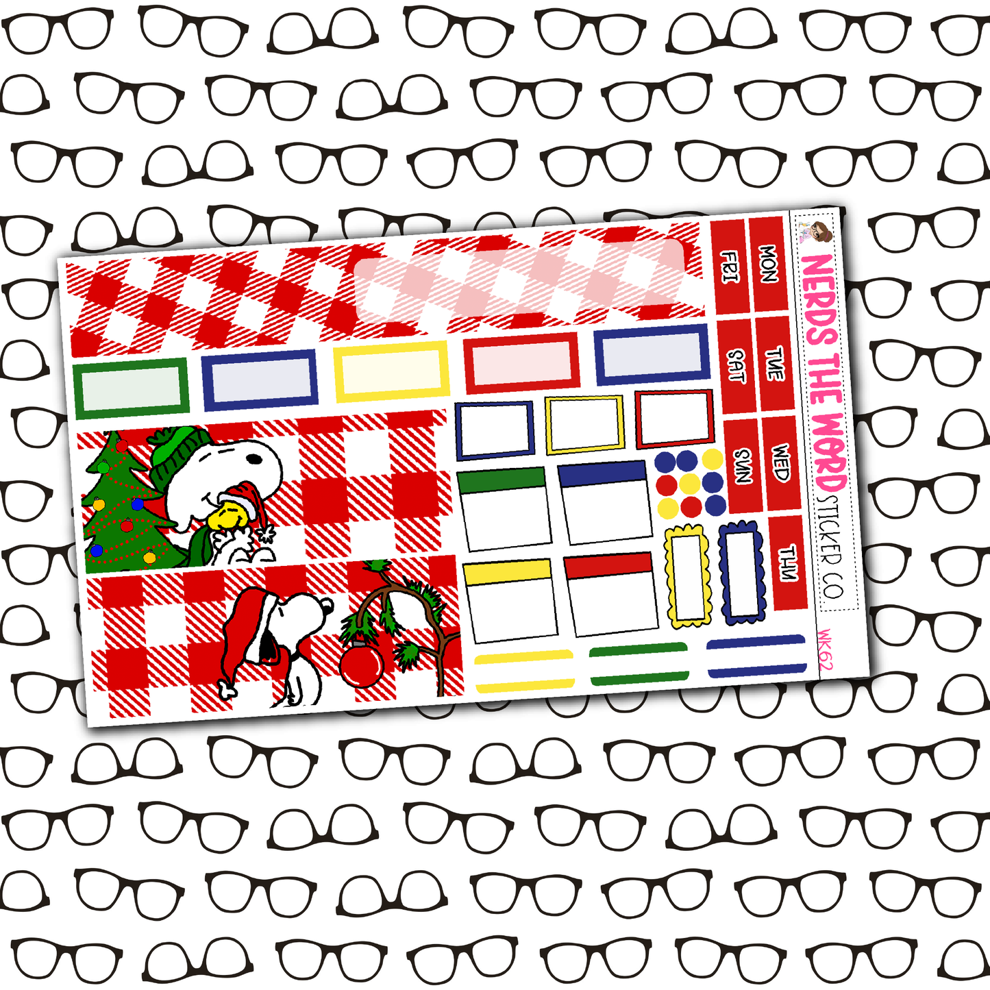Dog Christmas Monthly, Weekly and or Journaling Sticker Kit