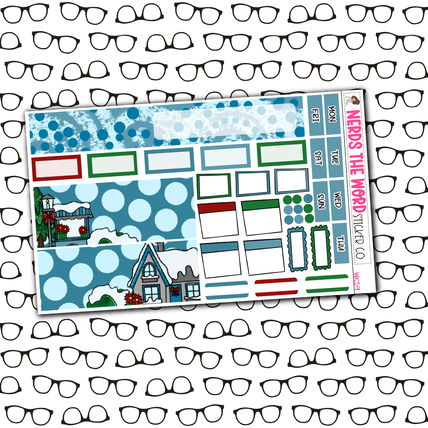 Christmas Village Monthly, Weekly and or Journaling Sticker Kit