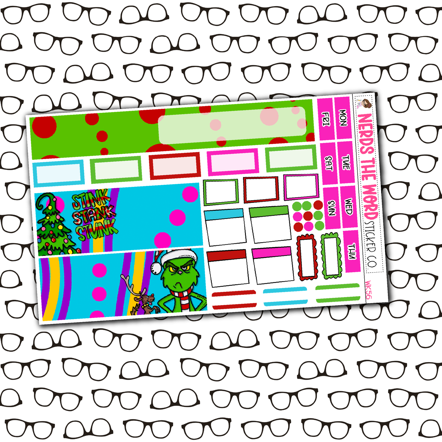 You're a Mean One Monthly, Weekly and or Journaling Sticker Kit