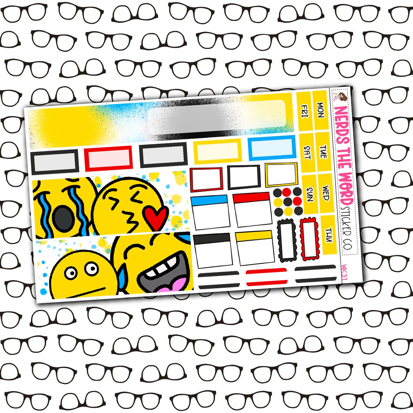 Faces Monthly, Weekly and or Journaling Sticker Kit