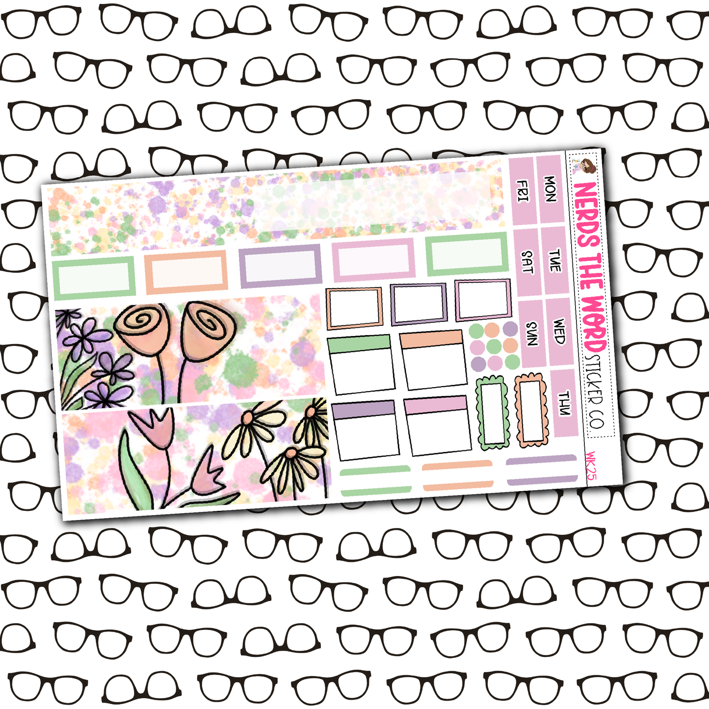 Watercolor Floweres Monthly, Weekly and or Journaling Sticker Kit