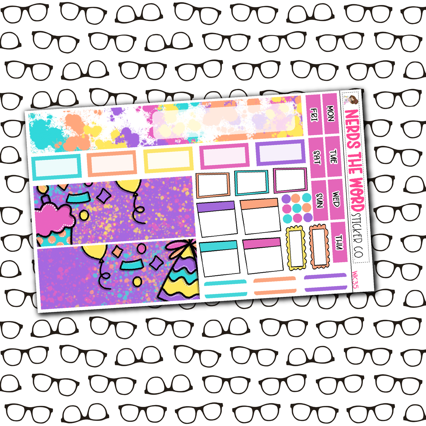 Girly Birthday Monthly, Weekly and or Journaling Sticker Kit