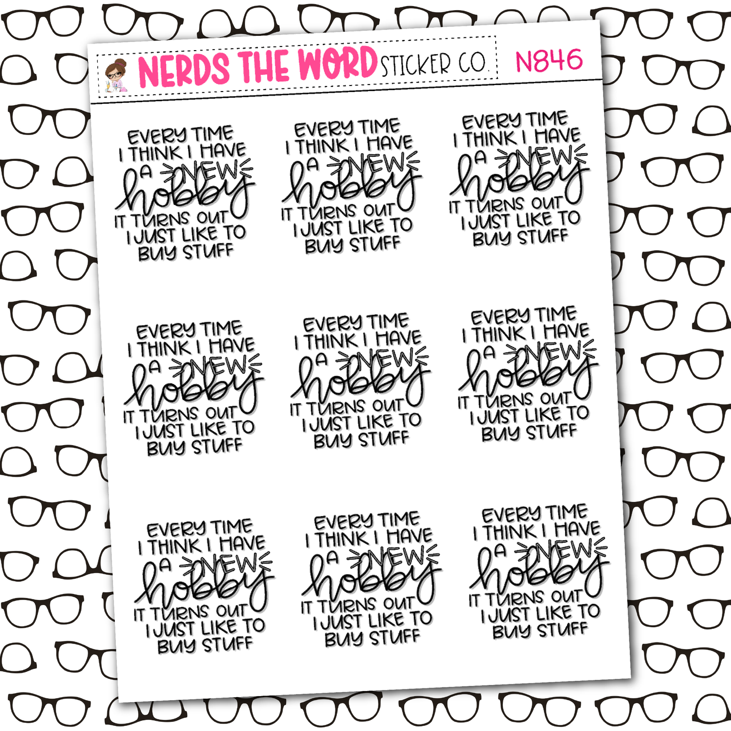 New Hobby Sticker Sheet