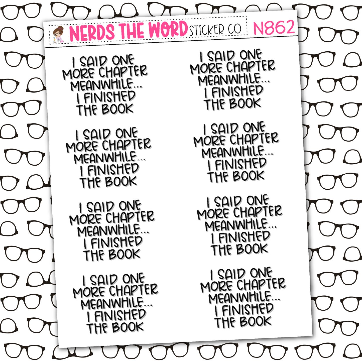 Finished The Book Sticker Sheet