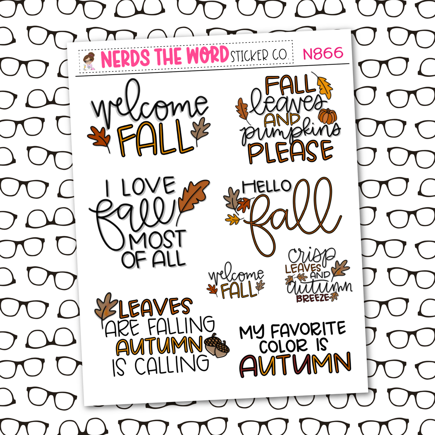 Fall Quote Sticker Sheet