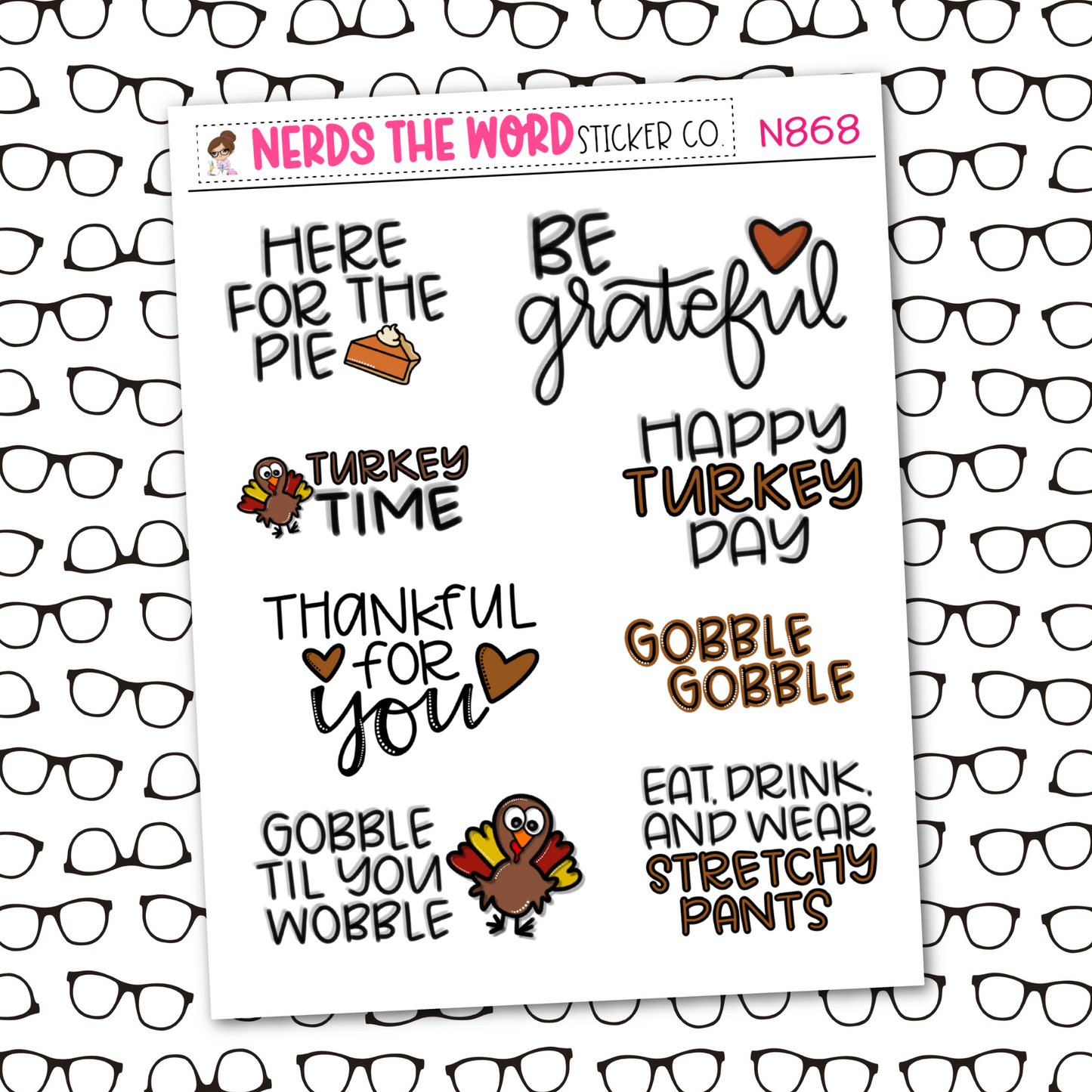 Thanksgiving Quote Sticker Sheet