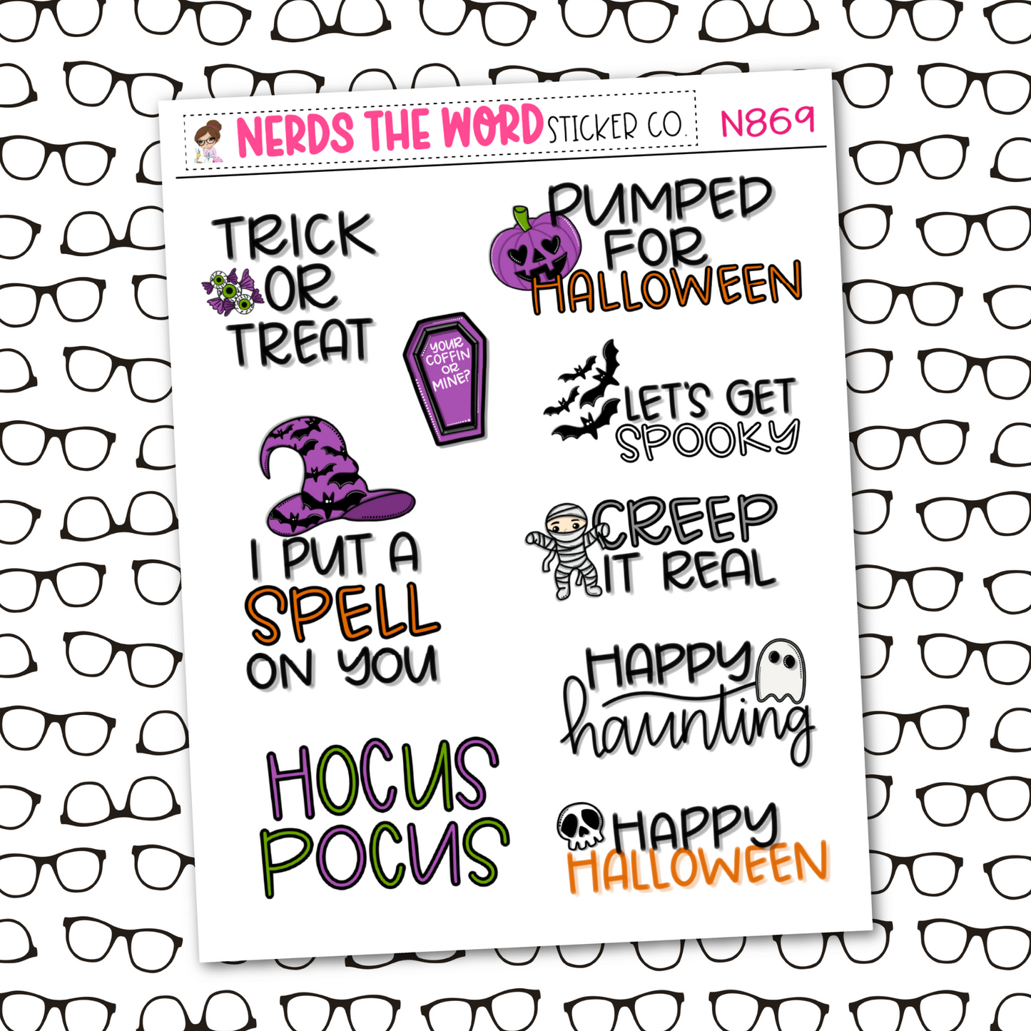 Halloween Quote Sticker Sheet