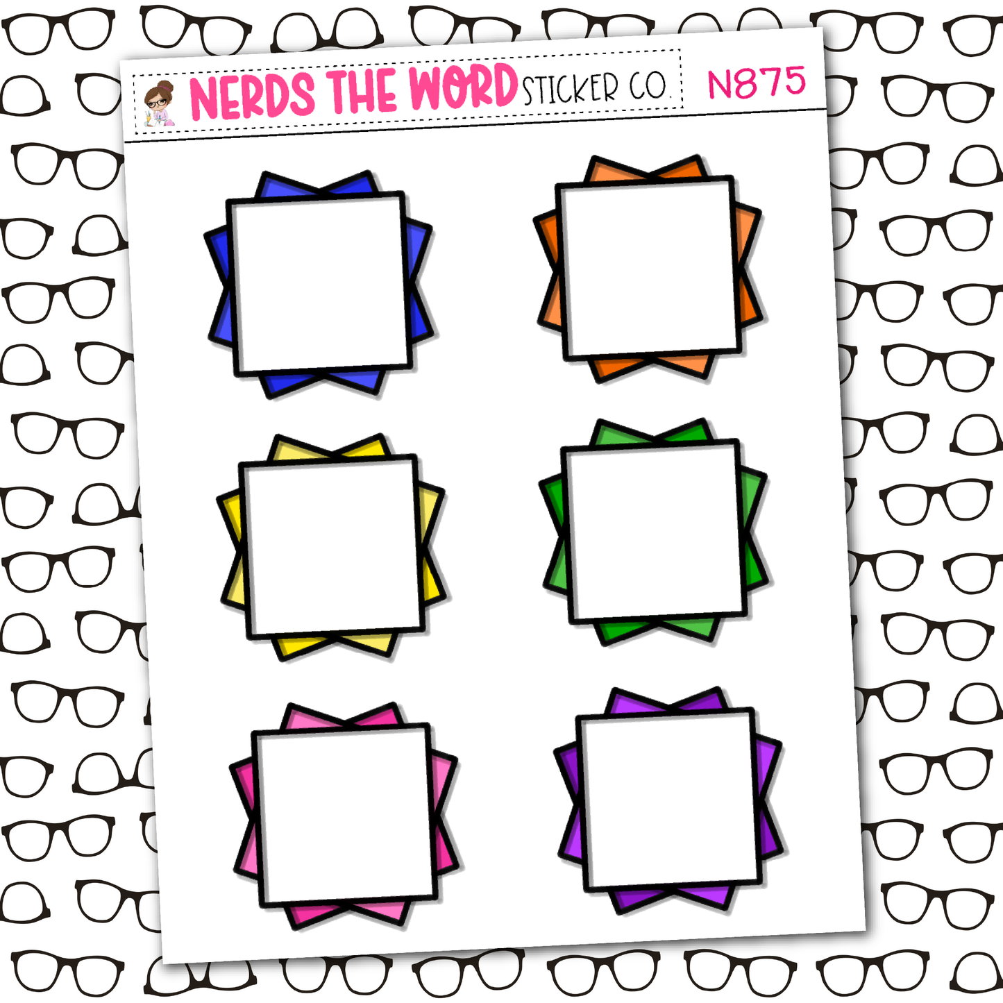 Layered Note Brights Sticker Sheet