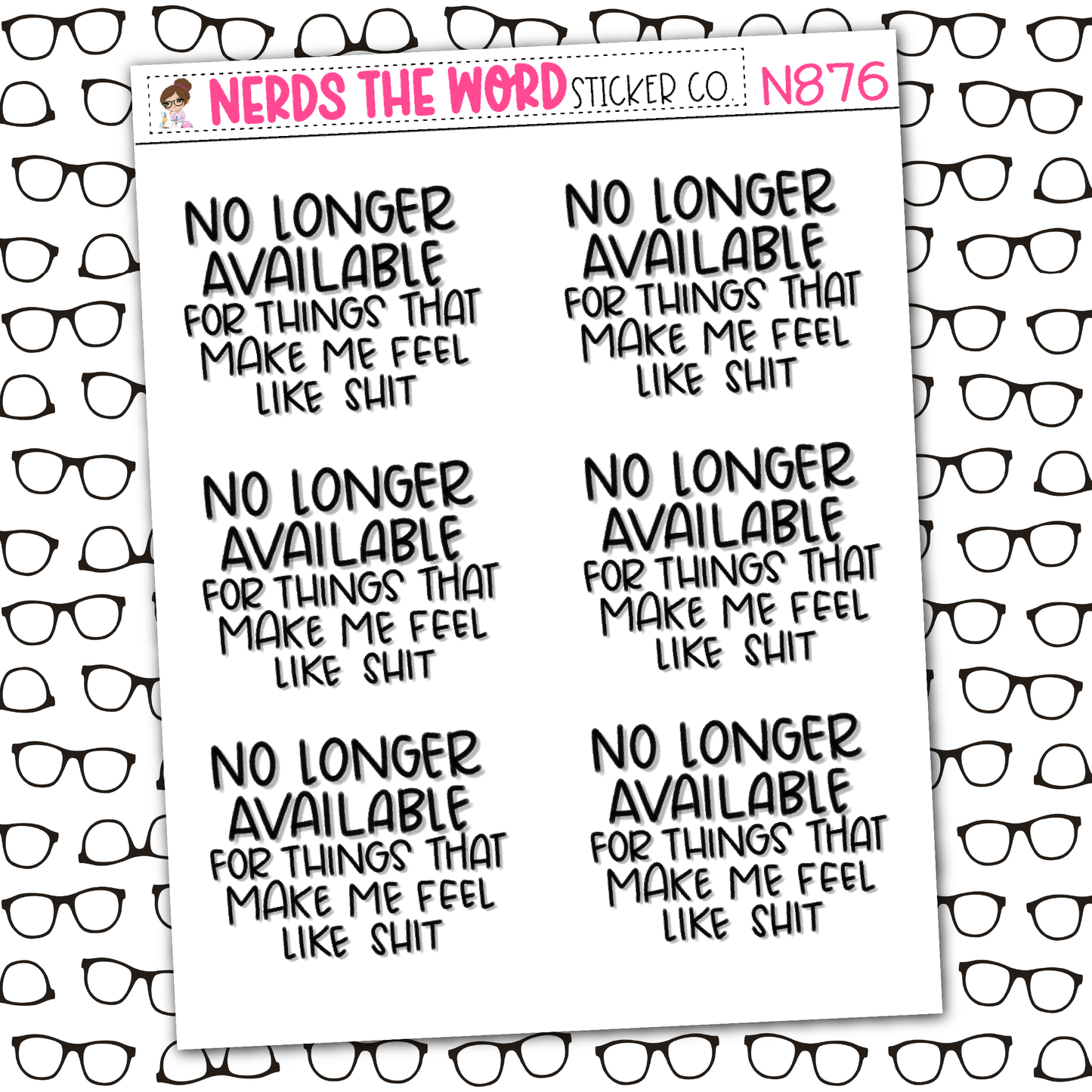 No Longer Available Sticker Sheet