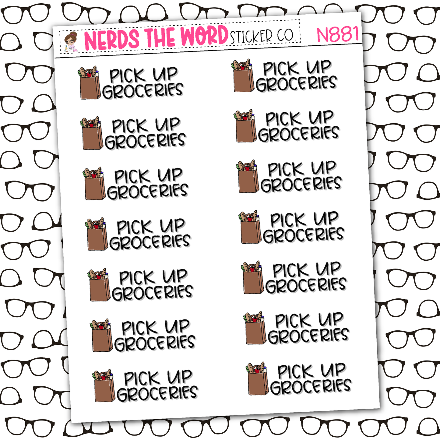 Pick Up Groceries Sticker Sheet