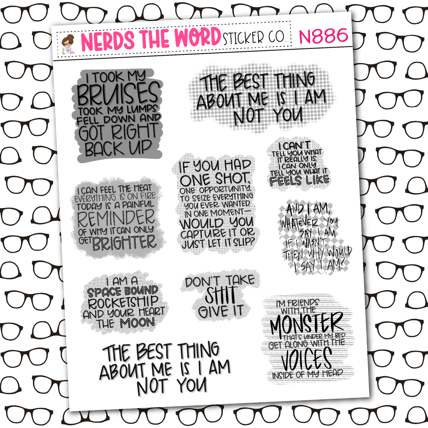 Eminem Lyric Sticker Sheet