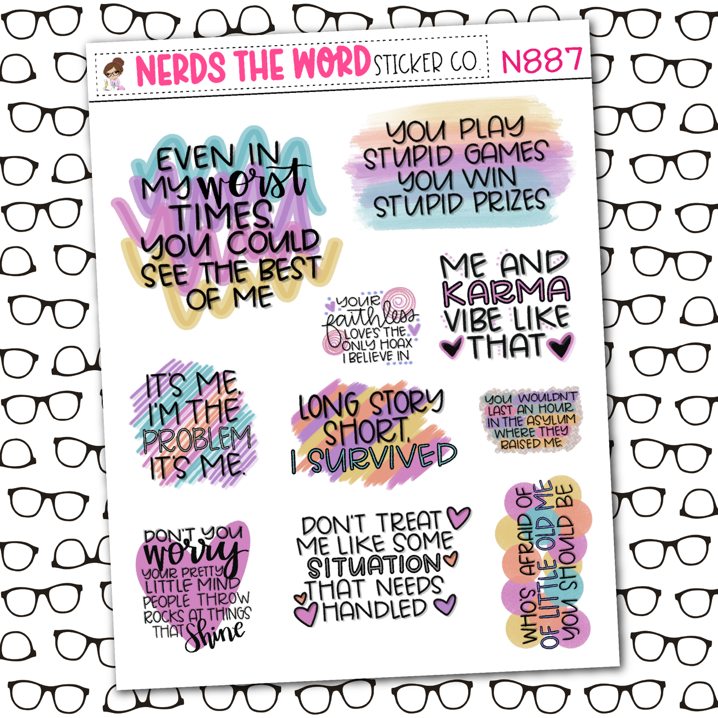 Swiftie Lyric Sticker Sheet