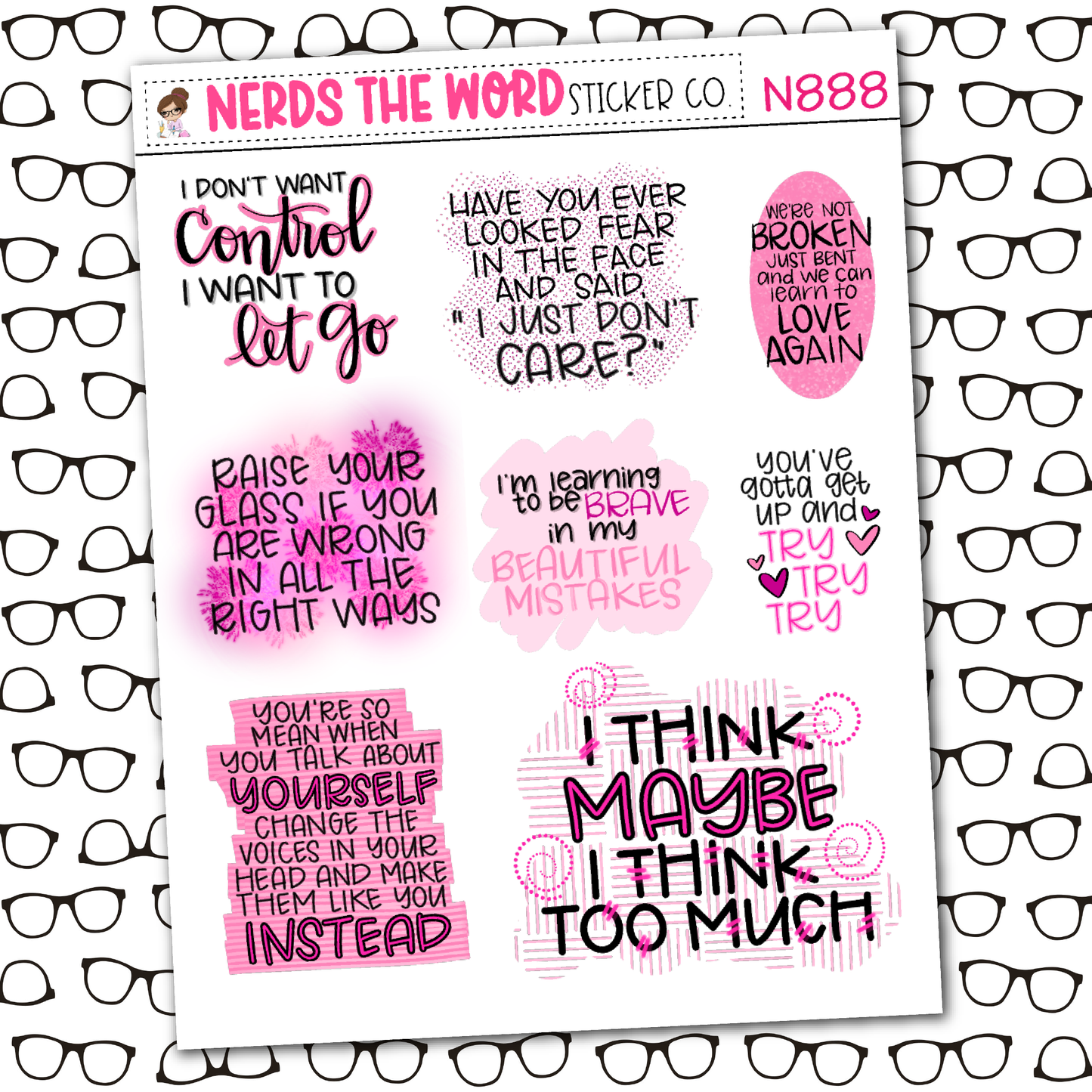 P!nk Lyric Sticker Sheet