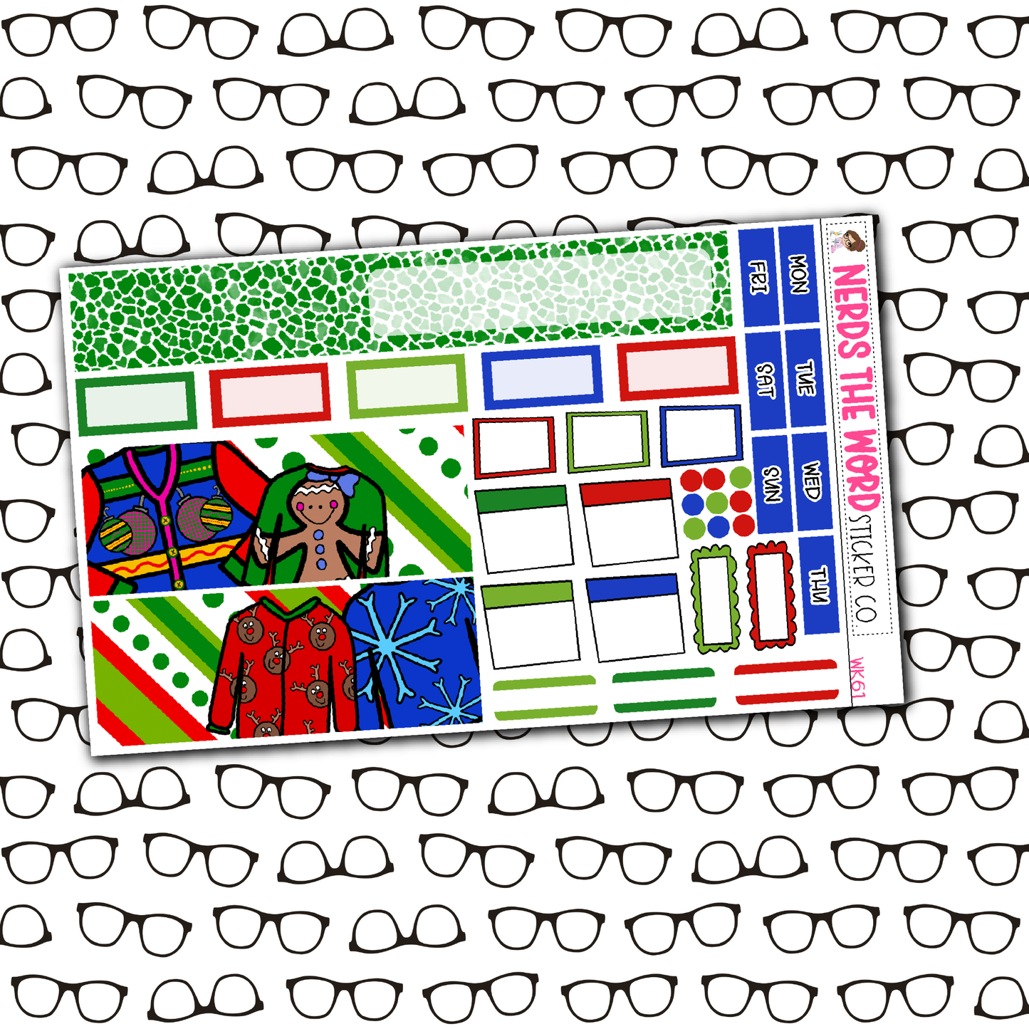 Ugly Sweater Monthly, Weekly and or Journaling Sticker Kit
