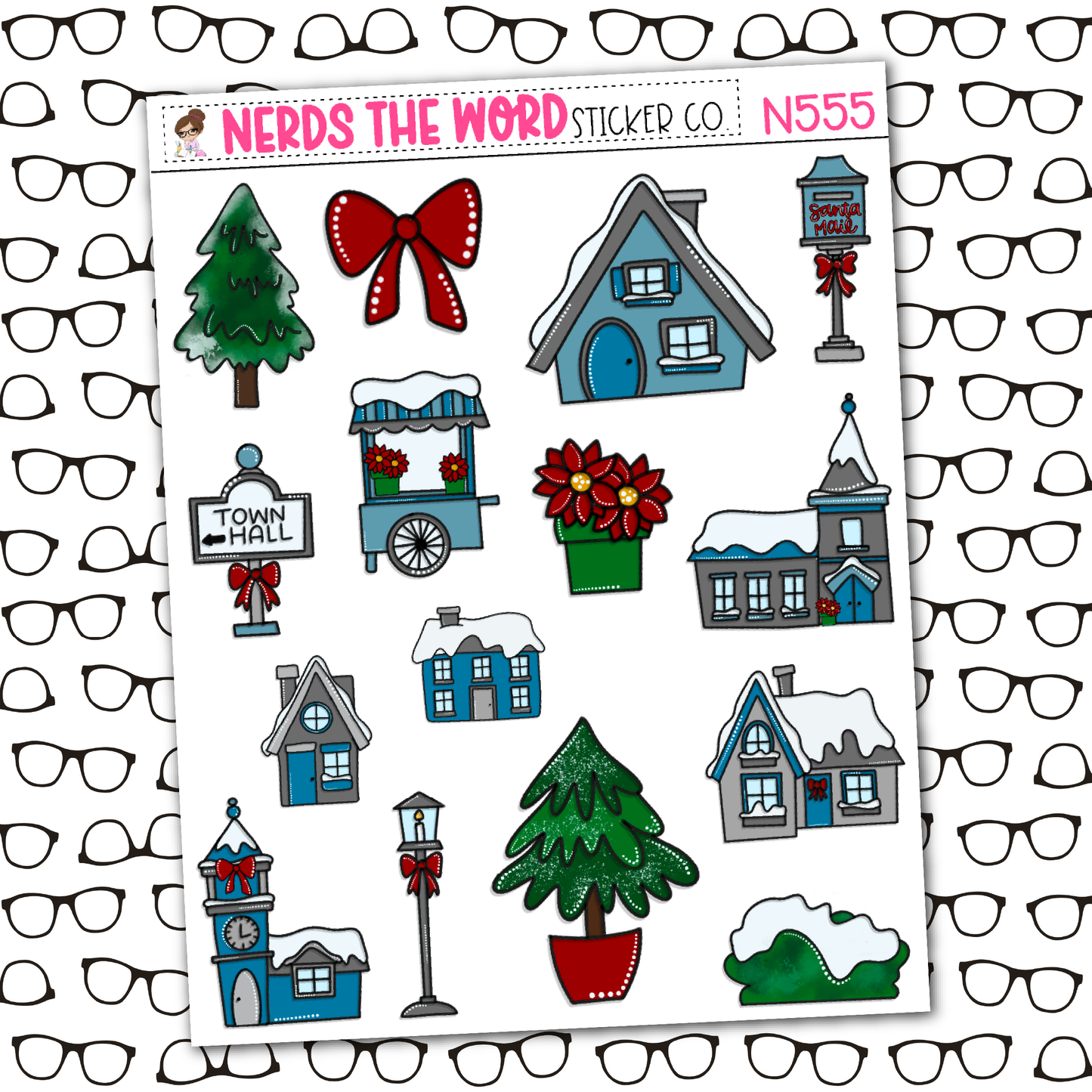 Christmas Village Monthly, Weekly and or Journaling Sticker Kit