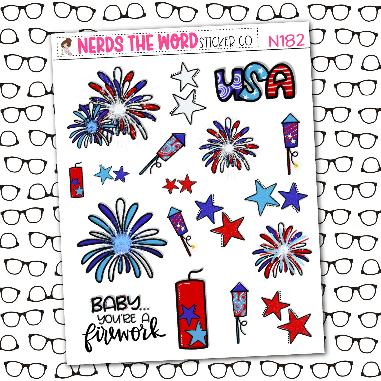 Firework Monthly, Weekly and or Journaling Sticker Kit