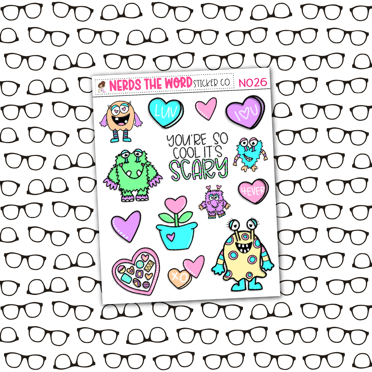 Monster Love Monthly, Weekly and or Journaling Sticker Kit