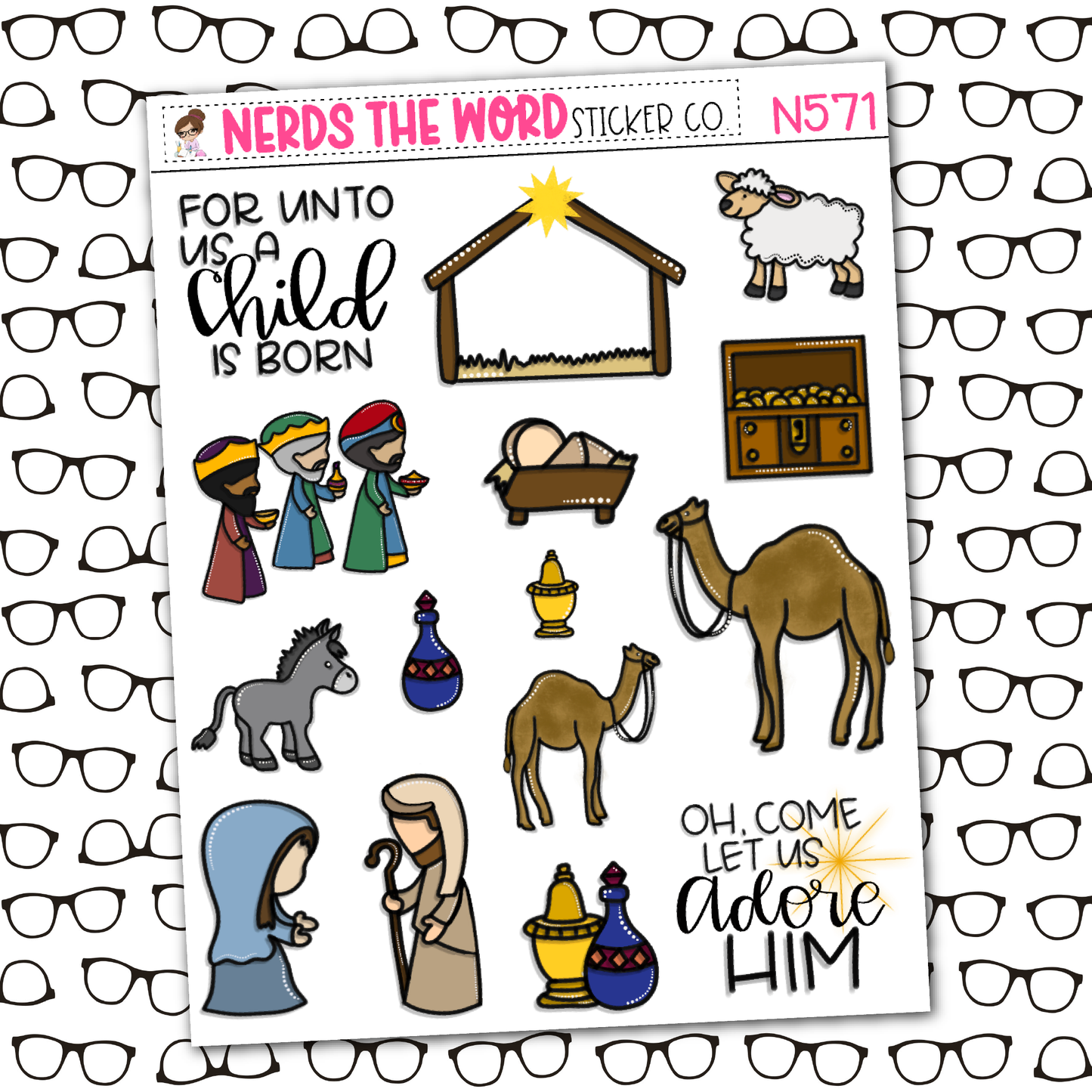 Nativity Monthly, Weekly and or Journaling Sticker Kit