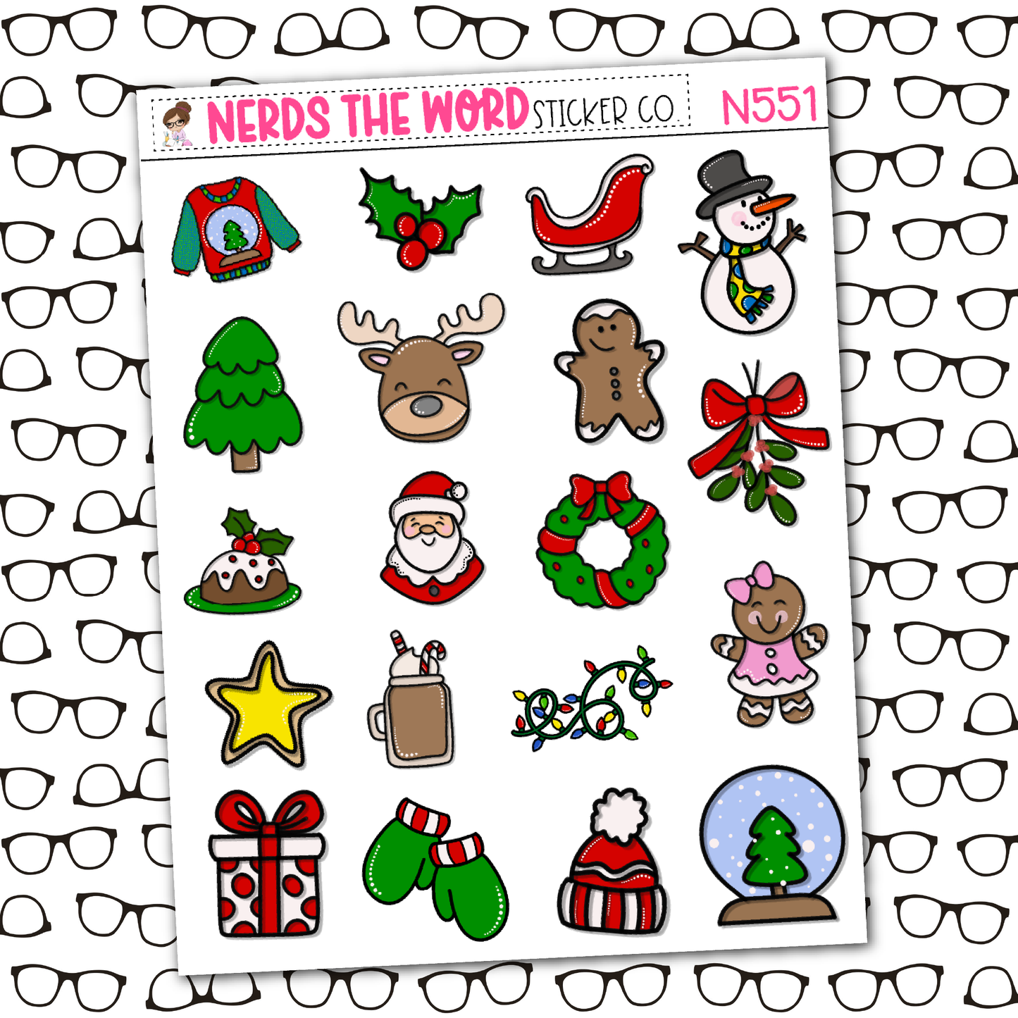 Classic Christmas Monthly, Weekly and or Journaling Sticker Kit
