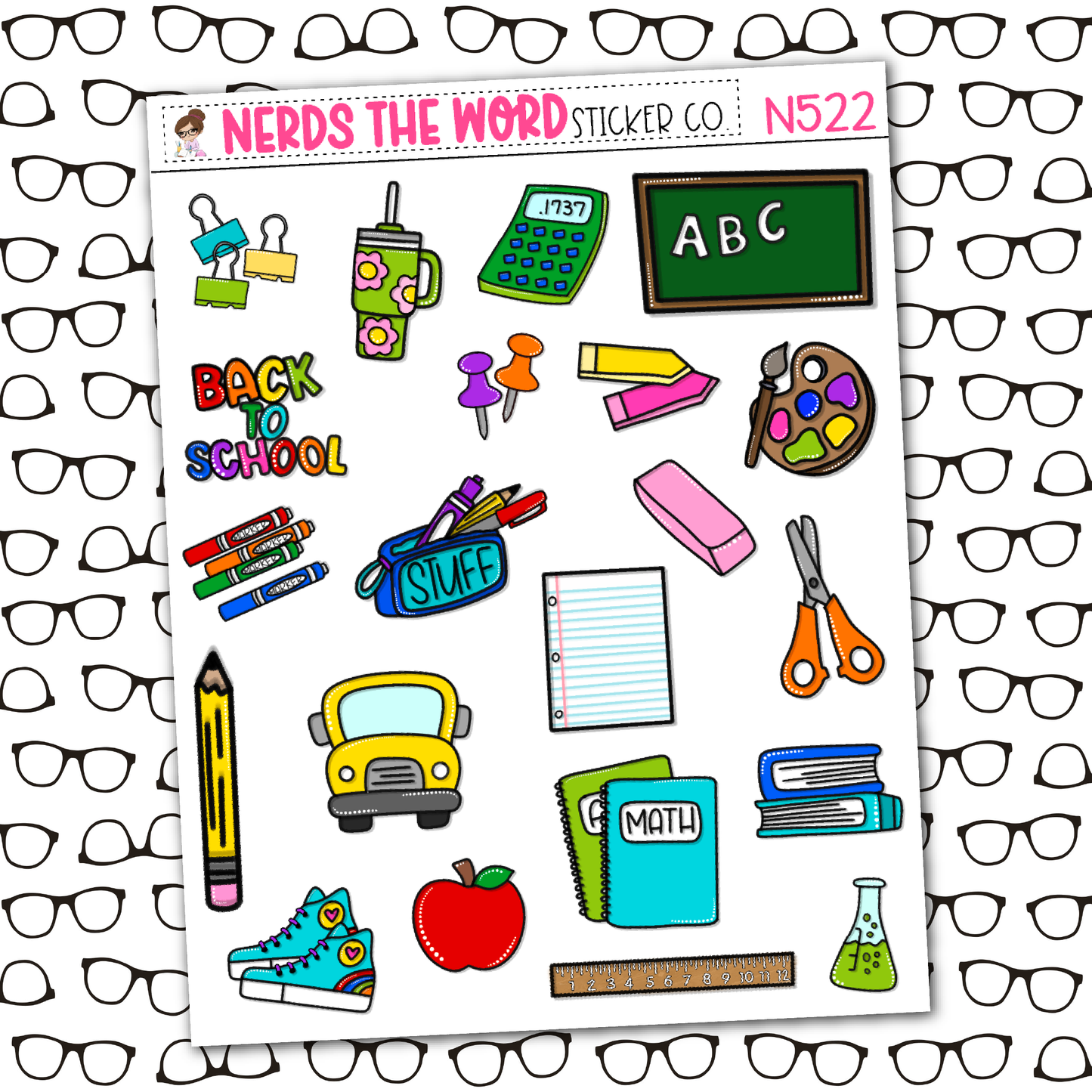 Back To School Monthly, Weekly and or Journaling Sticker Kit