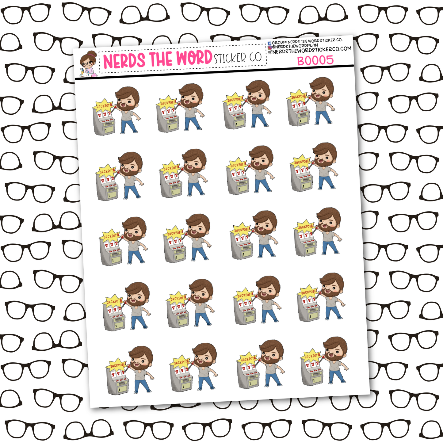 Bill plays Slots Sticker Sheet