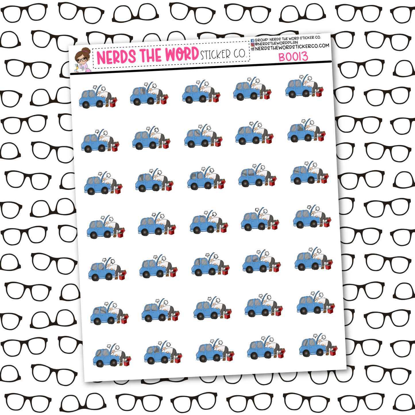 Bill does Car Repair Sticker Sheet