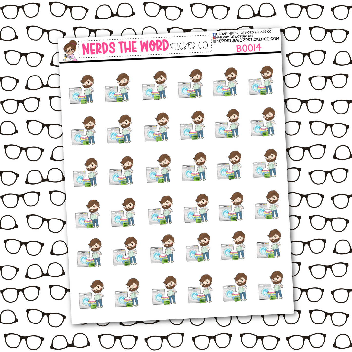 Bill does Laundry Sticker Sheet