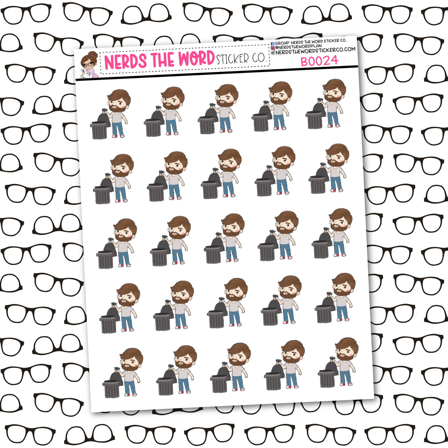 Bill takes out the Trash Sticker Sheet