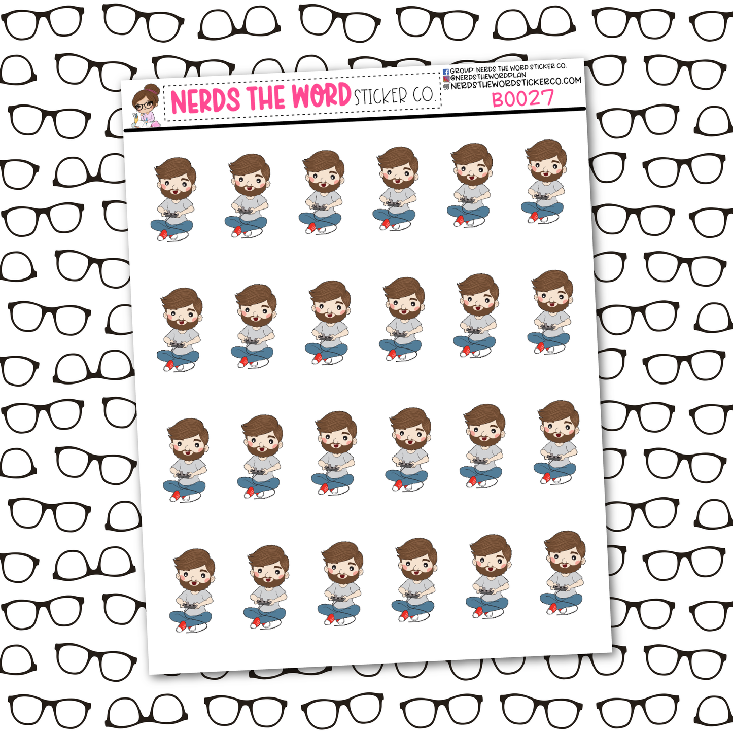 Bill is a Gamer Sticker Sheet