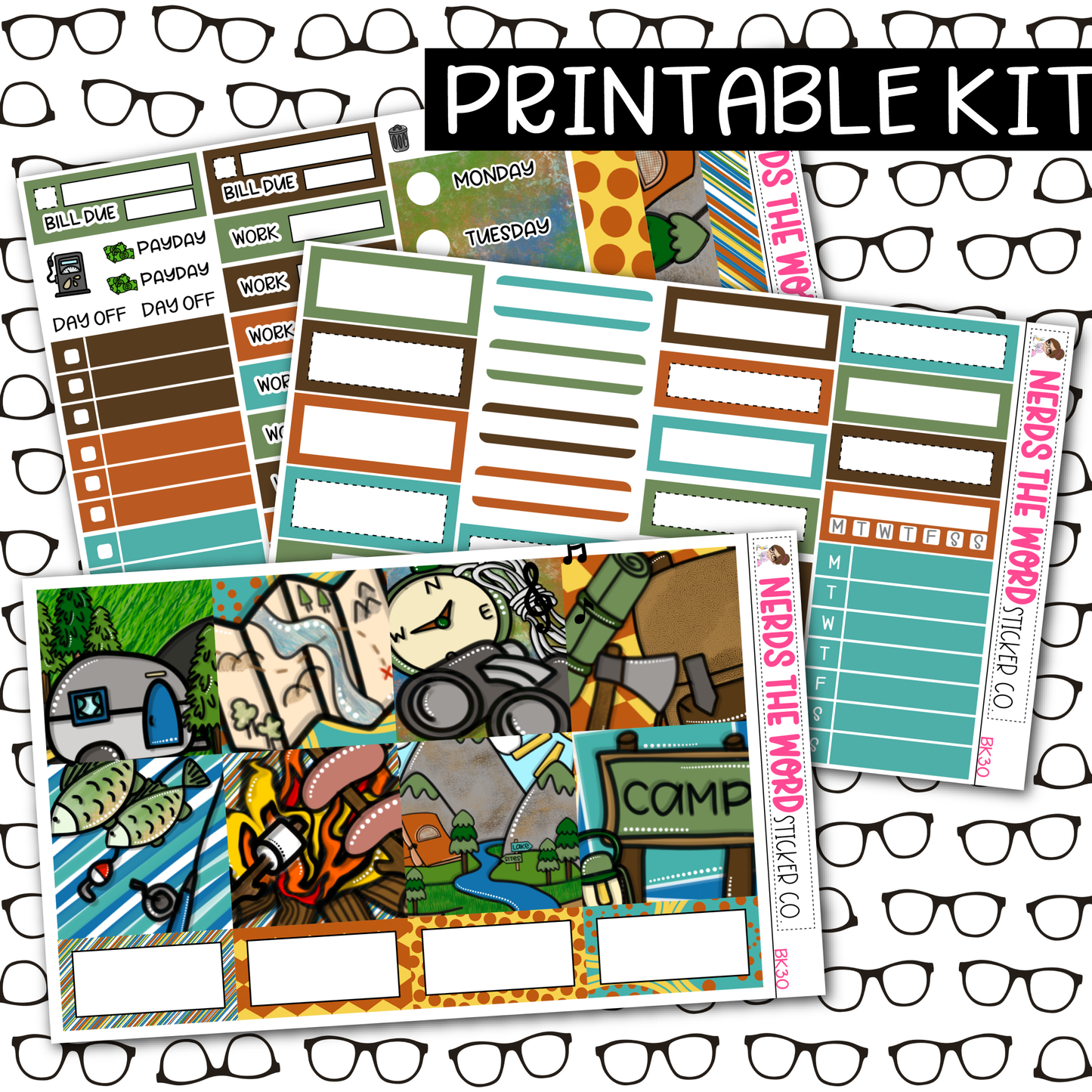 PRINTABLE Camp Weekly Kit - Choose your Size