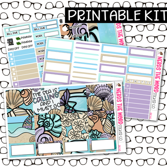 PRINTABLE The Sea is Calling Weekly Kit - Choose your Size