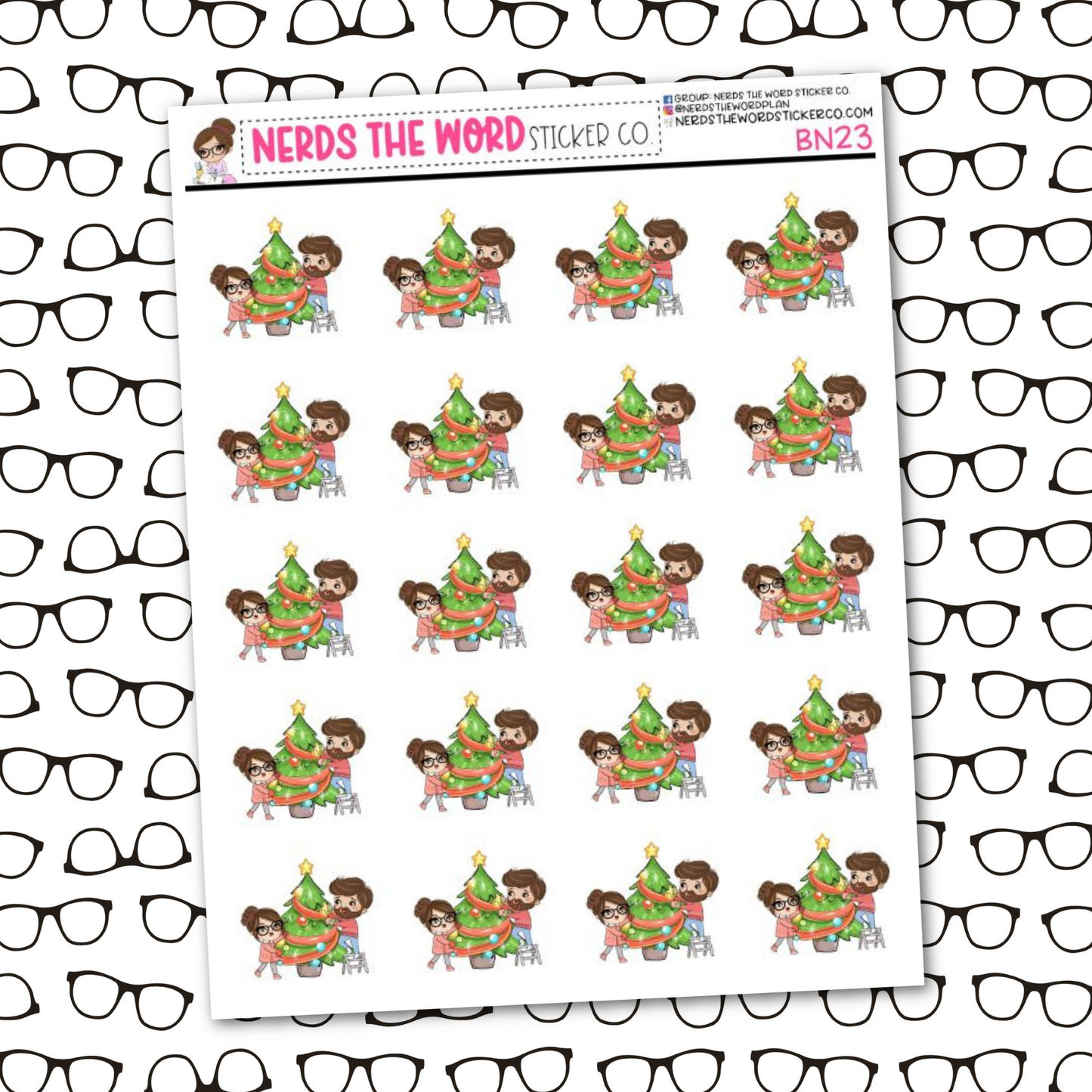 Bill & Nora Christmas Tree Sticker Sheet