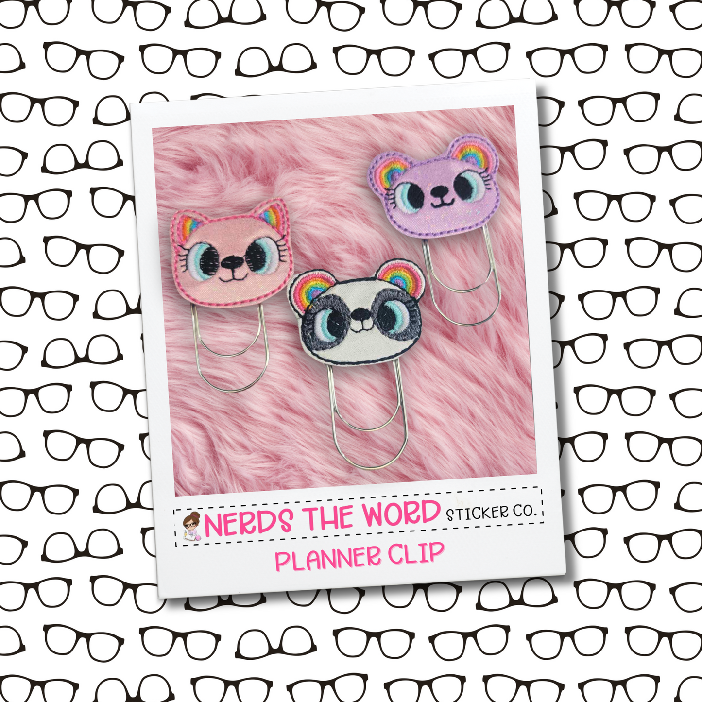 Rainbow Animal Friends Planner Paper Clip