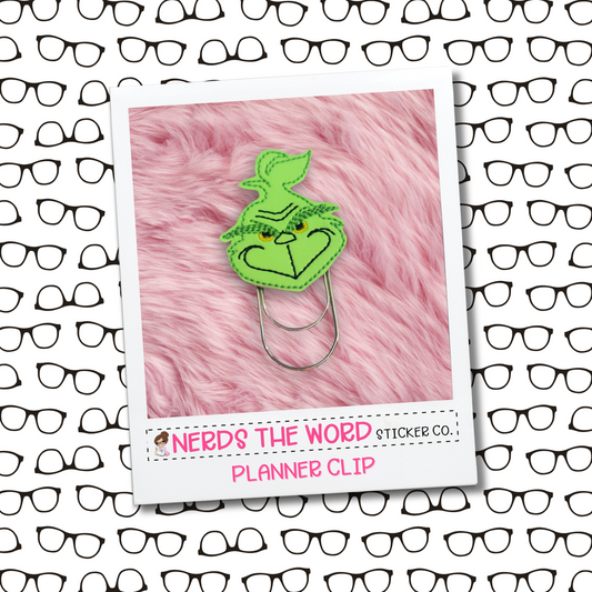 Grinch - Glow in the Dark Planner Paper Clip