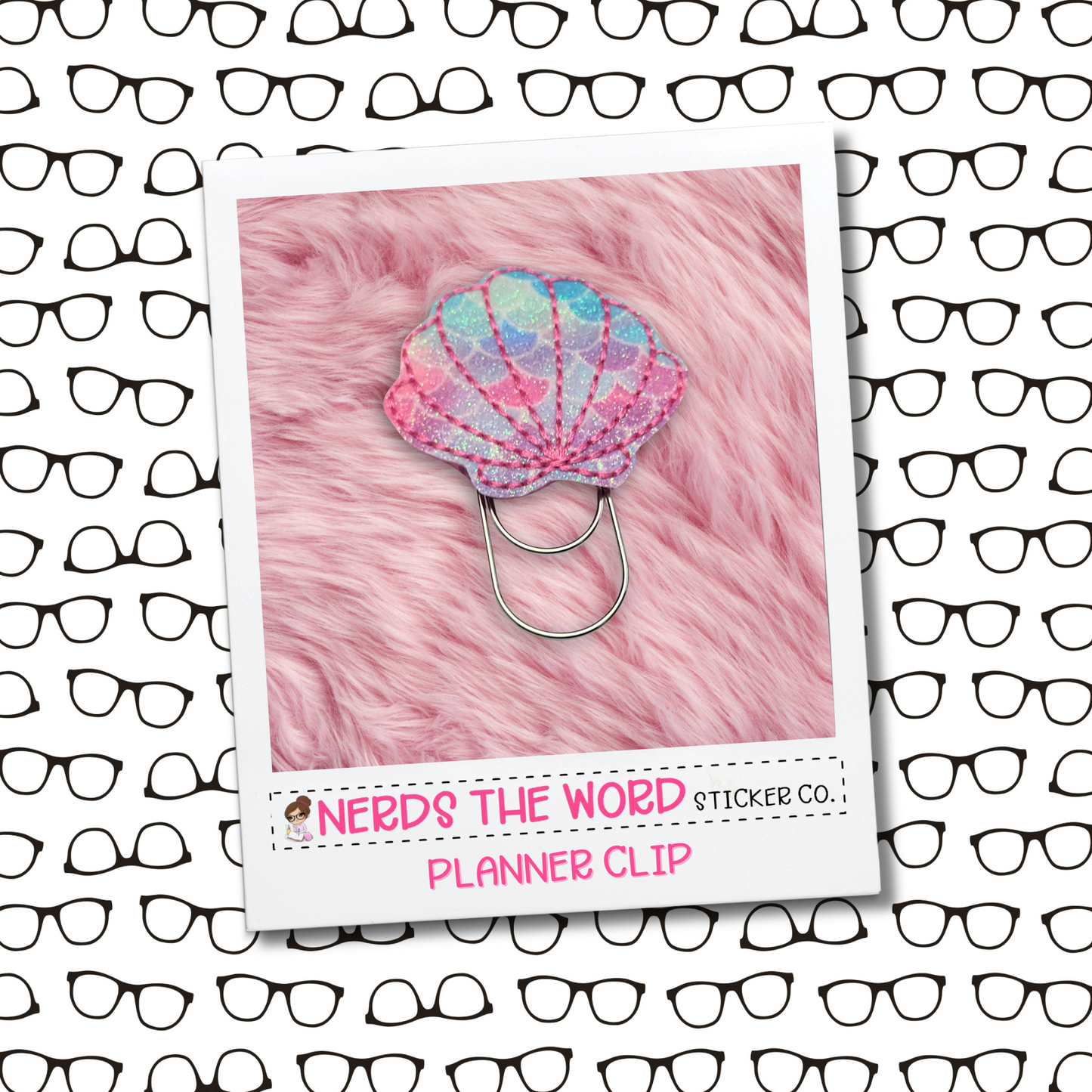 Glitter Seashell Planner Paper Clip