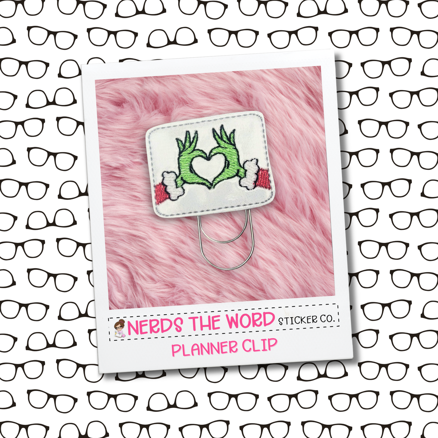 Grinch Heart Hands Planner Paper Clip