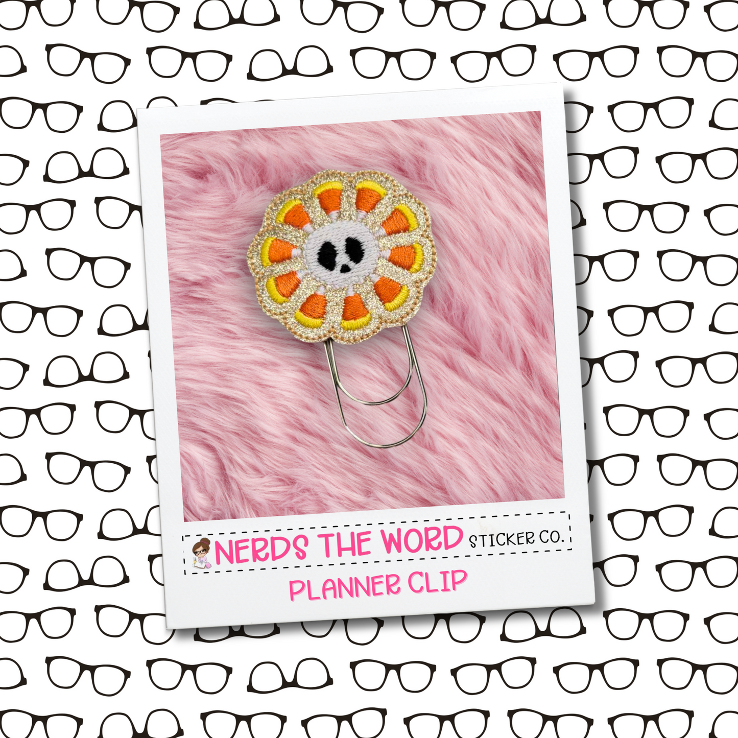 Candy Corn Skull Flower Planner Paper Clip