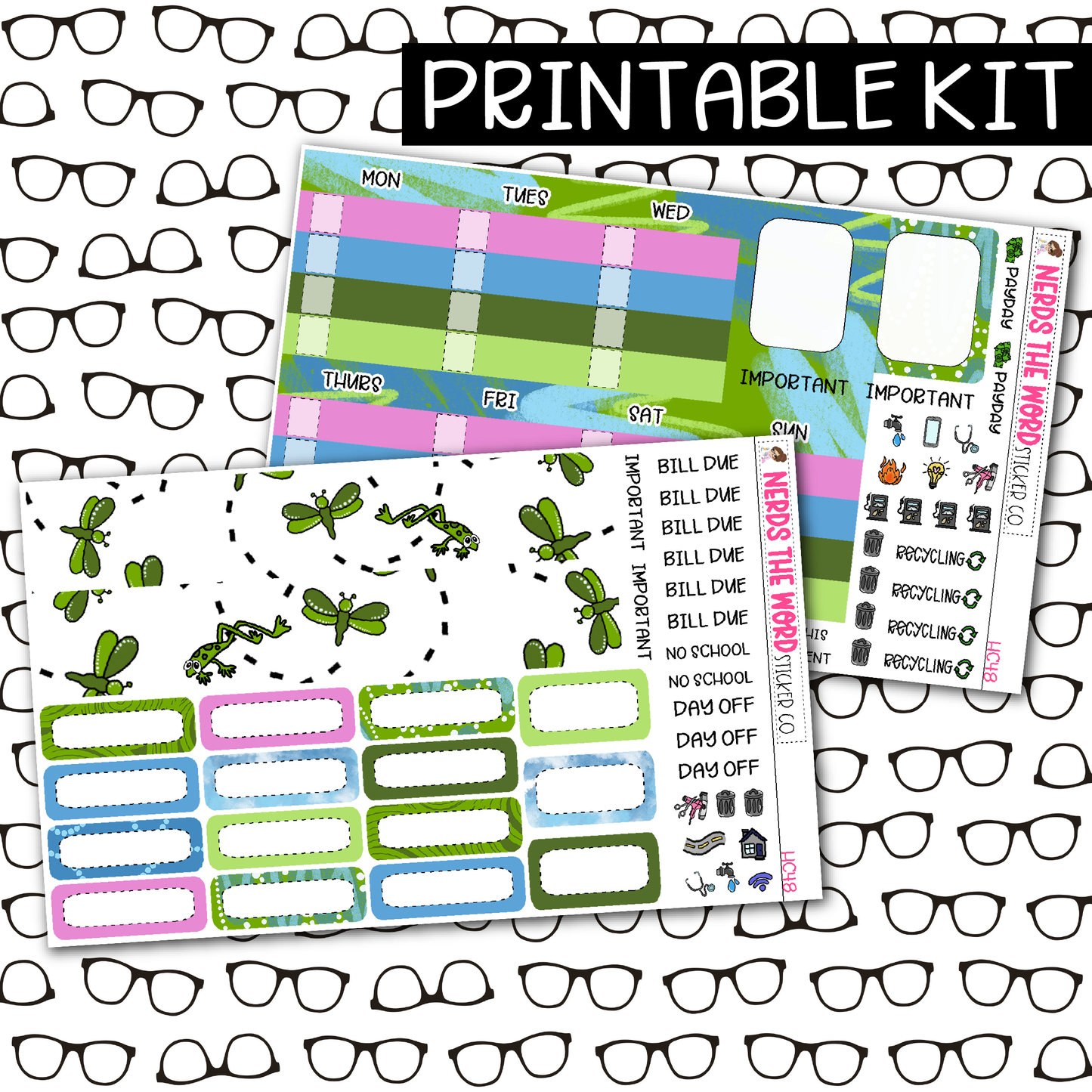 PRINTABLE Eat What Bugs You Monthly Kit - Choose your Size