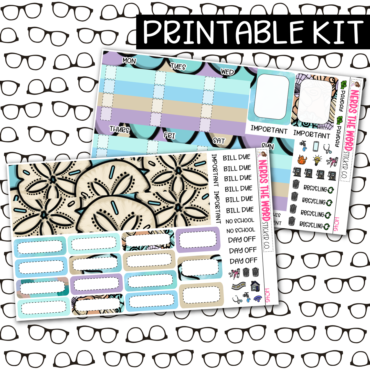 PRINTABLE The Sea is Calling Monthly Kit - Choose your Size