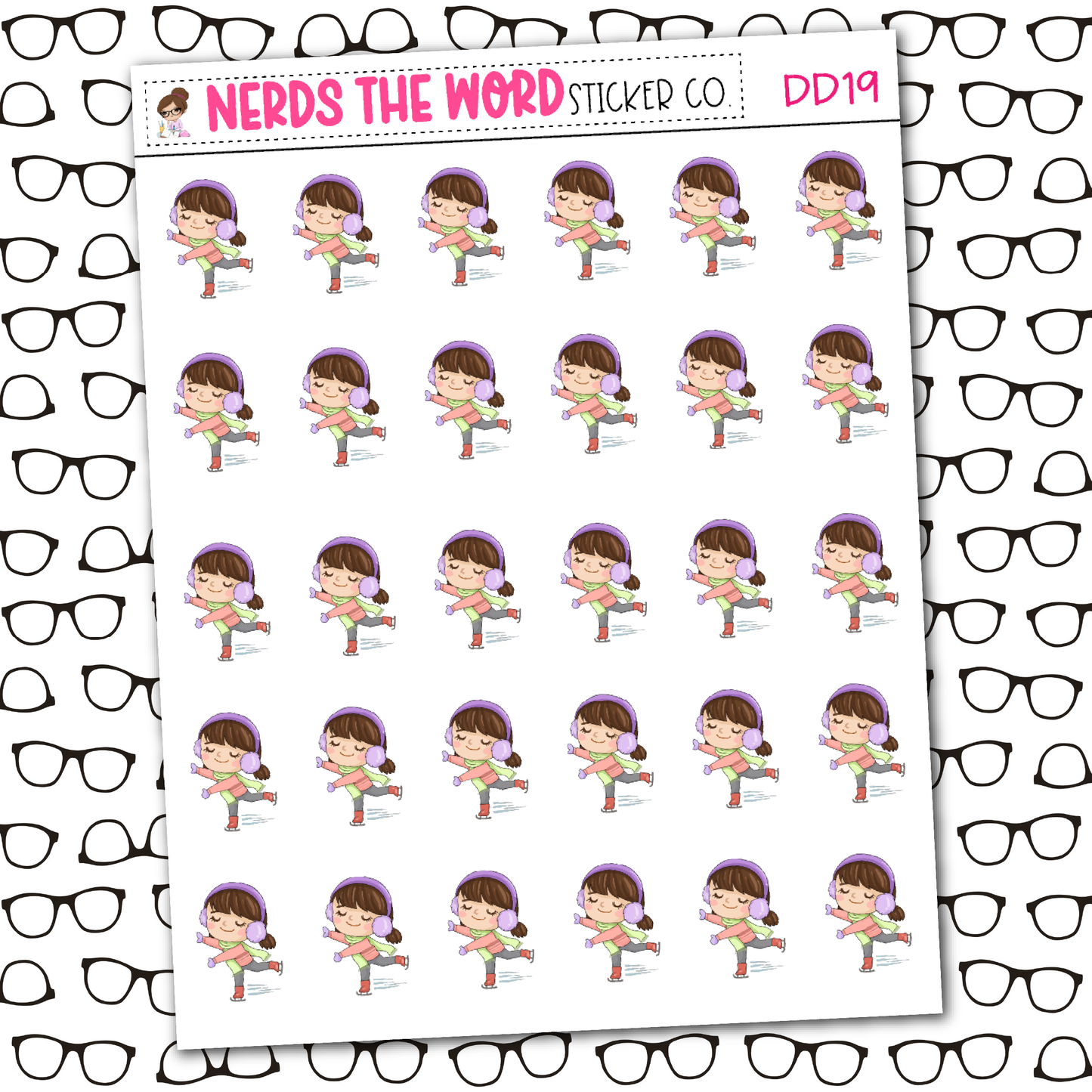 DeeDee Ice Skating Character Sticker Sheet