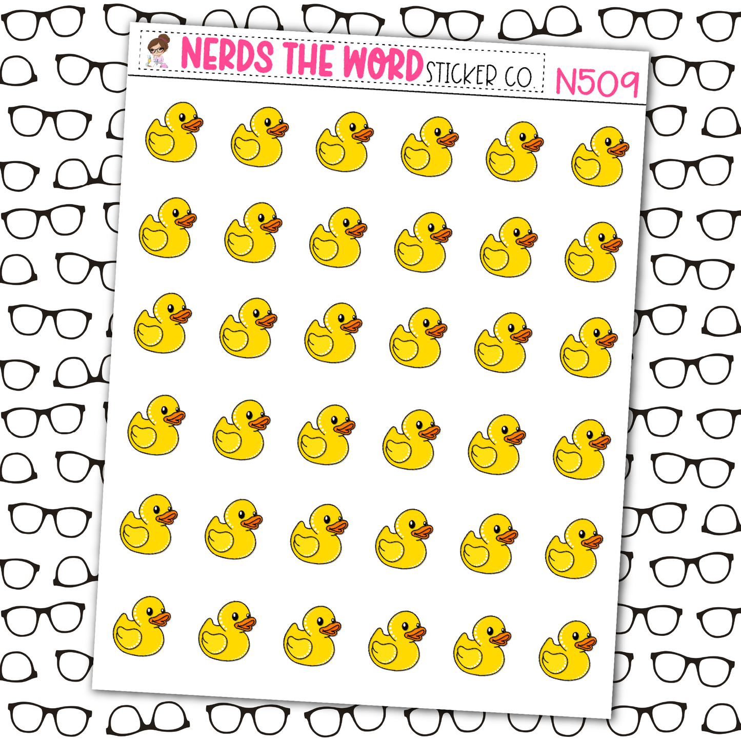 Rubber Duck Icon Sticker Sheet