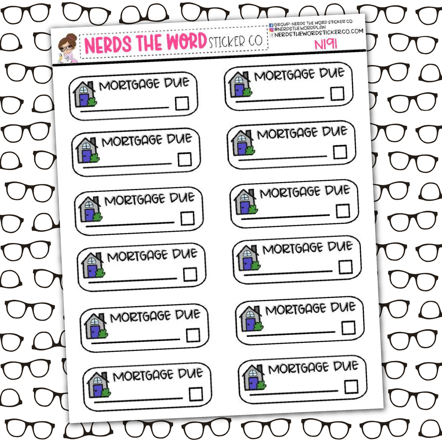 Mortgage Due Sticker Sheet