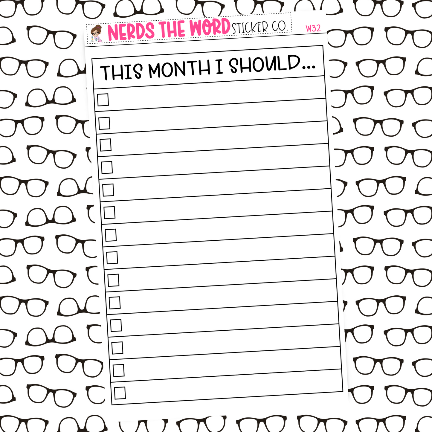 FULL SHEET This Month I Should Sticker Sheet